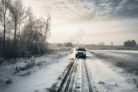 雪地行驶汽车图片背景图片