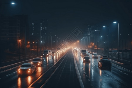 城市公路夜景高清图片