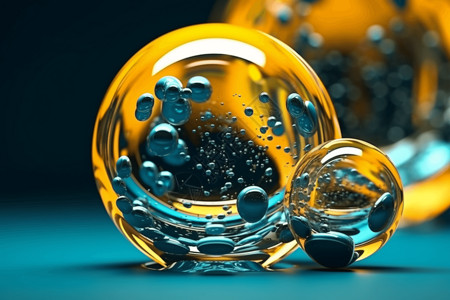 黄色水晶水晶透明玻璃球设计图片