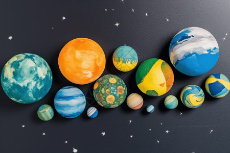 纸团艺术行星图片