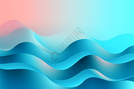 非梯度蓝色波浪背景设计图片