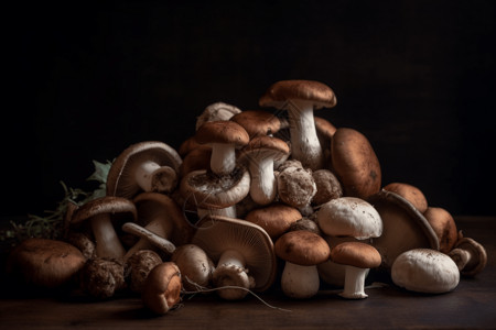 各种新鲜的菌菇背景图片