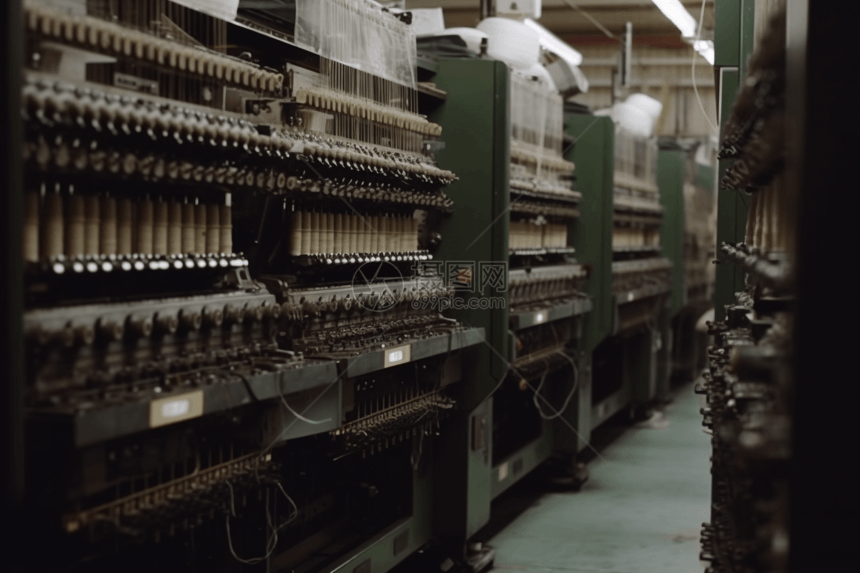 正在运行的纺织厂机械设备图片