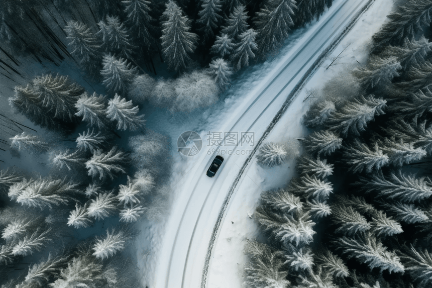 森林道路视角图片