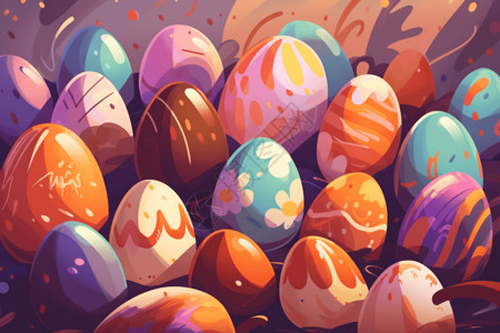 复活节俏皮彩蛋背景图片