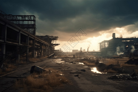 破旧厂房废弃工业工厂设计图片