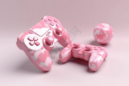 粉色游戏手柄图片