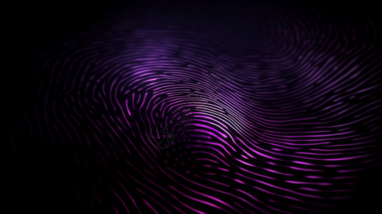 紫色科技感指纹紫色的指纹图插画