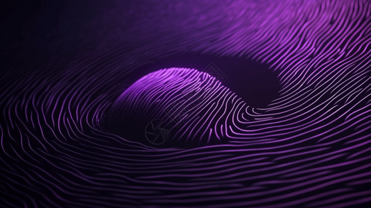 指纹线条紫色的指纹插画