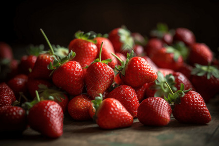 一堆甜美草莓图片