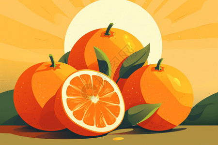 新鲜的插画橘子新鲜感高清图片