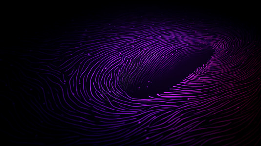 紫色科技感指纹高清的指纹图纸插画