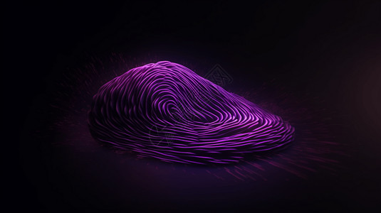 紫色科技感指纹高清的紫色指纹插画