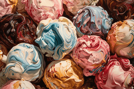 多彩的奶油冰淇淋图片