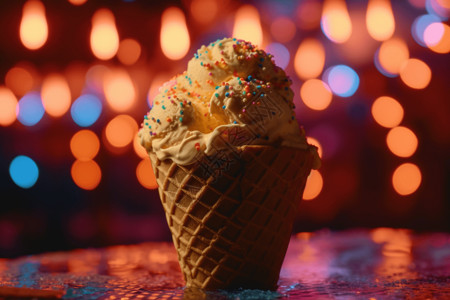 美味的奶油冰淇淋背景图片