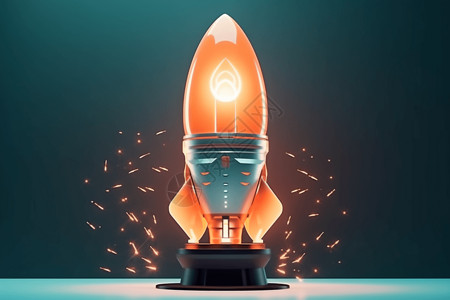 航空灯现代化灯泡火箭设计图片
