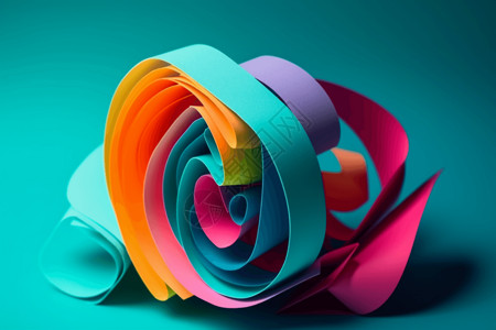 彩色纸抽象扭曲的彩纸设计图片