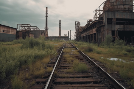 废弃的工业园区图片