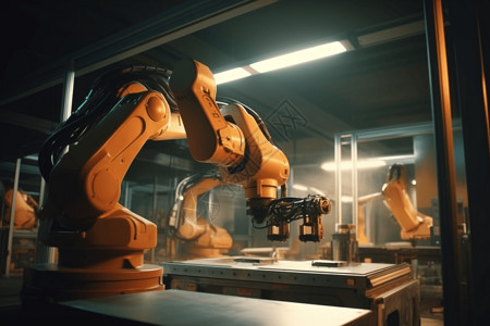 智能化操作工厂机器人背景