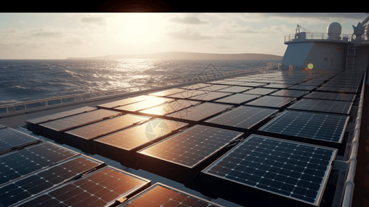 船板环保的太阳能板背景