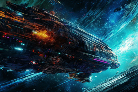 银河探索飞行器背景图片