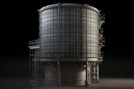 工业冷却塔3d高清图片