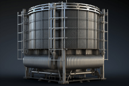 工业冷却塔3d模型背景图片