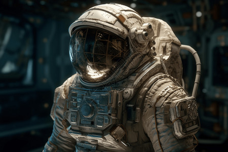 宇航员太空服展示背景图片