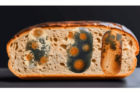 不可食用带霉菌的面包背景