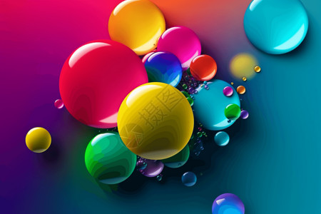 彩色气泡创意3D背景壁纸图片