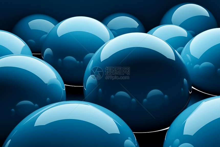 蓝色球体3D渲染创意壁纸图片