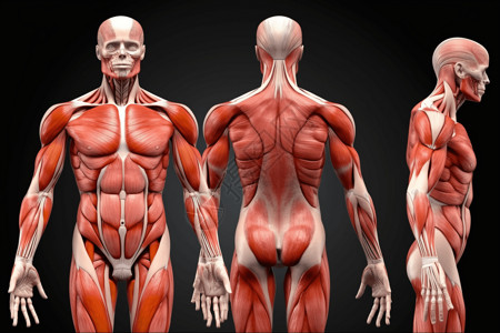 人体肌肉系统图背景图片