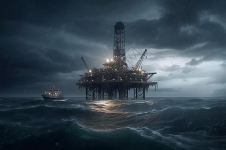 海洋石油钻井平台图片