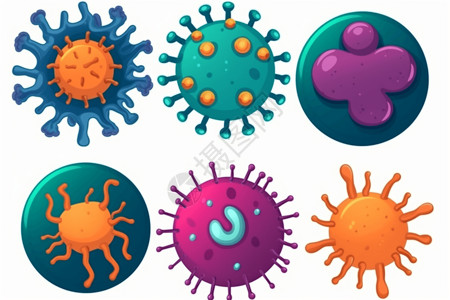 病毒细菌图标背景图片