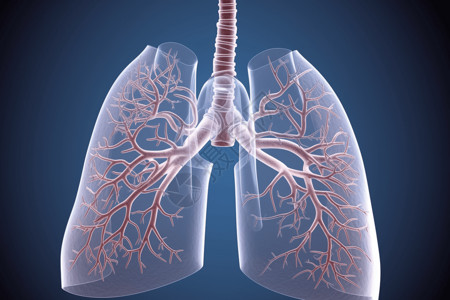 人体肺部3d插图背景图片
