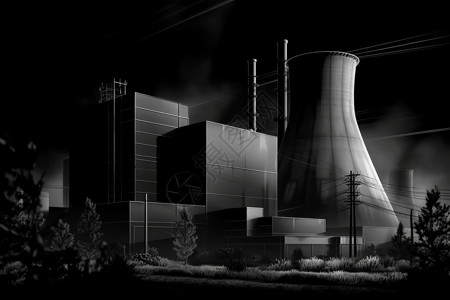 核电站工厂背景图片