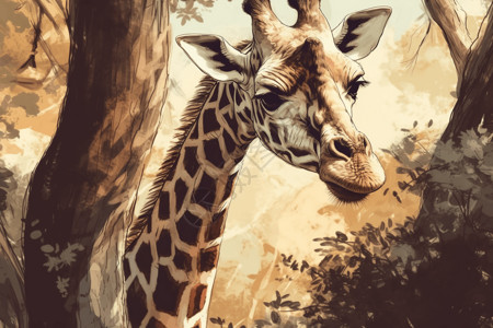 可爱的长颈鹿图片