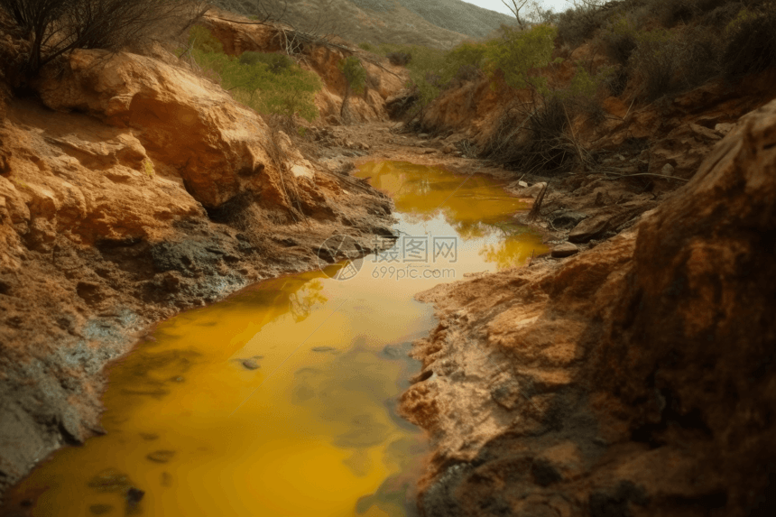 酸性矿山排水污染土壤水源图片