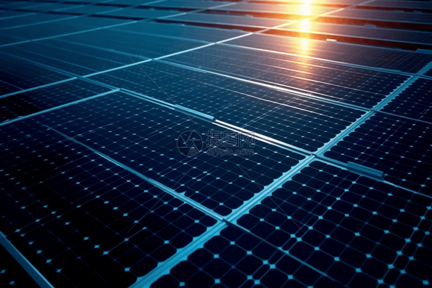 太阳能电池板阵列能量发电图片