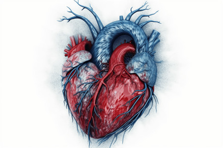 右臀上动脉心脏上的动脉和静脉插画