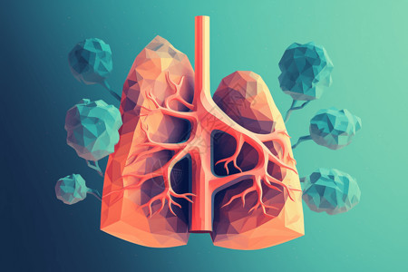 肺小结节肺的艺术化3D图插画