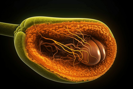 人类胆囊的详细图像背景图片
