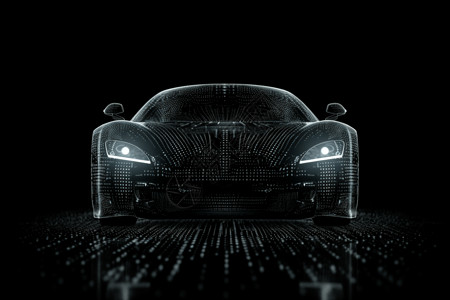 二进制代码未来主义汽车背景图片