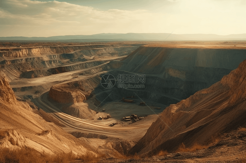 沙漠里的采矿中心图片