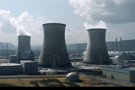 核电站全景背景图片