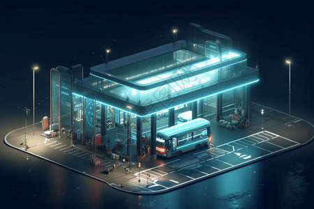 新能源公交站高清图片
