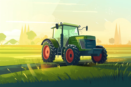 新农业新能源拖拉机插画