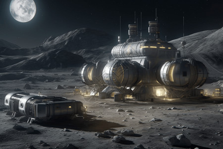 月球基地前哨站背景图片