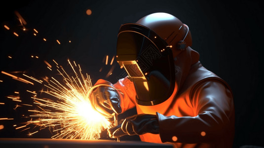 高清素材火花工地工人正在焊接背景