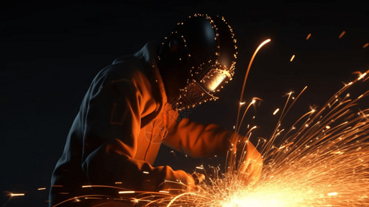 高清素材火花工人正在焊接背景
